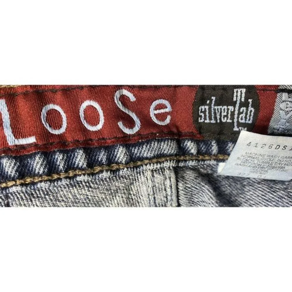 Vintage Levis Silvertab Loose Women's Blue Jeans Medium 13/14 USA 31" x 30" - Picture 6 of 7